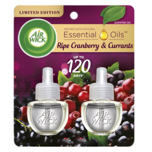 AirWick Plug in, Scented Oils, Ripe Cranberry & Currants, 2pak Refills