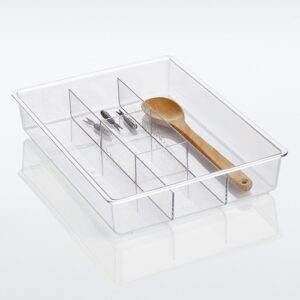 mDesign Plastic 5-Section Cutlery Tray, Clear