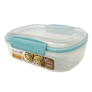 Sistema Bake It Food Storage Container 685ml, Clear/Blue