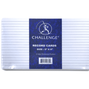 Challenge Index Record Cards 5" x 8", White