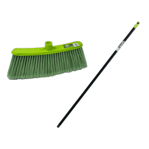 Eazzz 36cm Broom & Painted Wooden Handle, Green