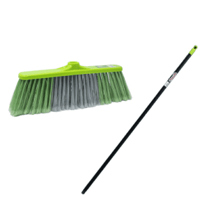 Eazzz 41cm Broom & Painted Wooden Handle, Green
