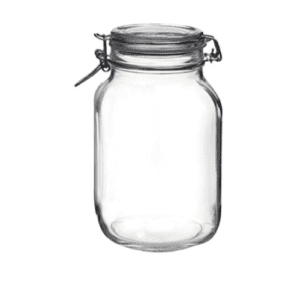 Airtight Wide Mouth Glass Jar With Clamp Lid, 2000ml
