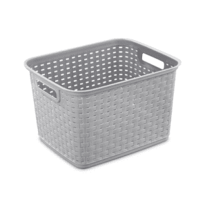 Sterilite Tall Weave Basket, Cement