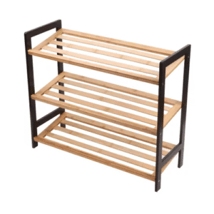 3-Tier Bamboo Shoe Rack, Black