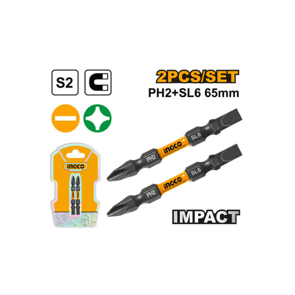 Ingco Proline 2pc Screwdriver Bit Set - Image 2