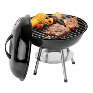 Alpine Cuisine 14" Charcoal Round Portable BBQ Grill, Black