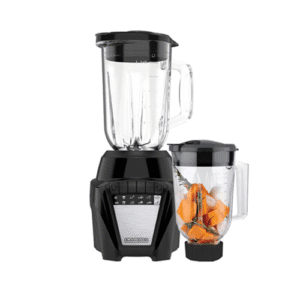 Black+Decker 8-Speed Blender, Glass Jar & Plastic Jar, Black