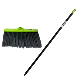 Eazzz 43cm Broom & Painted Wooden Handle, Green