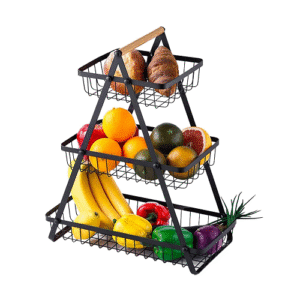Metal 3-Tier Countertop Fruit/Vegetable Basket, Black