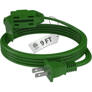Rhinocord 9FT 3-Outlet Indoor Extension Cord, Green