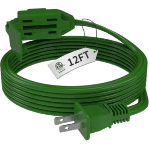 Rhinocord 12FT 3-Outlet Indoor Extension Cord, Green