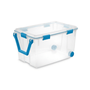 Sterilite 120 Qt Wheeled Gasket Box, Clear