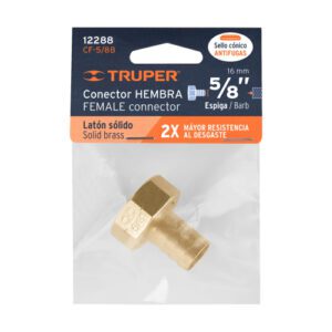 Truper 5/8" Solid Brass Female Hose Connector