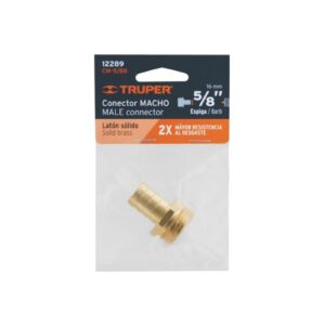 Truper 5/8" Solid Brass Male Hose Connector