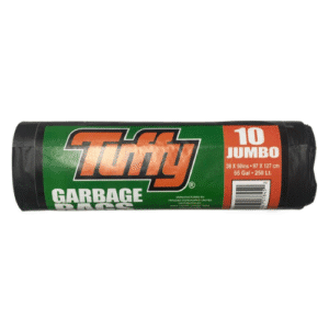 Tuffy Jumbo Garbage Bags, Black  38" x 50" - 10 Bags/Roll
