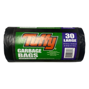 Tuffy Large Garbage Bags, Black  30" x 36" - 30 Bags/Roll