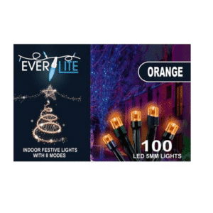 Everlite LED 100 String 5MM Mini Lights w/8 Modes, Orange