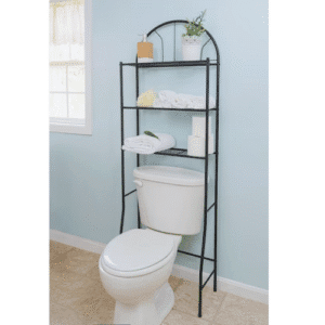 3-Shelf Over-the-Toilet Bathroom Space Saver, Black