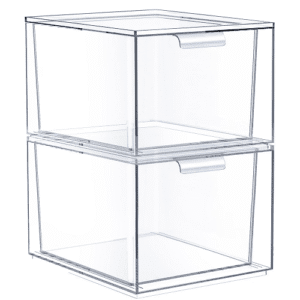 Acrylic 2-Tier Storage Drawer Unit, Clear