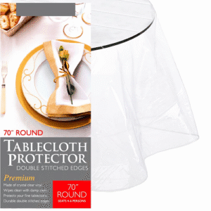 Vinyl Tablecloth Protector 70" Round, Clear