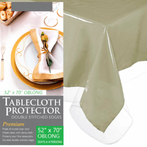 Vinyl Tablecloth Protector 52" x 70", Clear