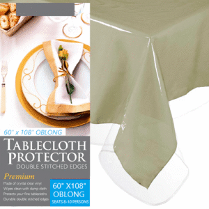 Vinyl Tablecloth Protector 60" x 108", Clear