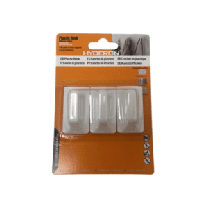Hyderon 3pak Plastic Wall Hooks 2.6 x 4.5 cm