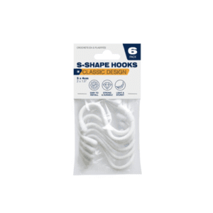 Laminated S Hooks Pack of 6, White