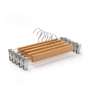 5pcs Wooden Skirt/Pants Hangers with Clips