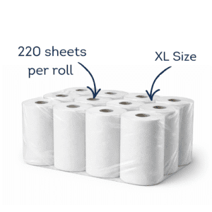 Snuggle Bulk XL Paper Towel Roll, 220 Sheets, 12 Rolls/Bale