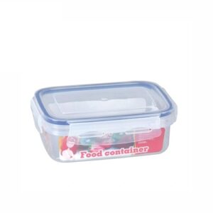 Plastic 450ml Food Storage Container with 4 Sides Buckle & Silicone Ring
