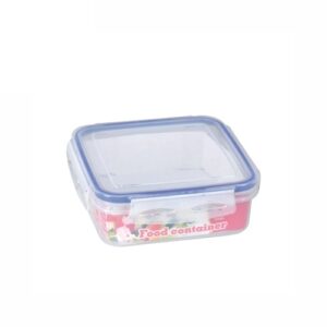 Plastic 700ml Food Storage Container with 4 Sides Buckle & Silicone Ring