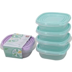 Plastic 670ml Food Storage Containers, Set of 4