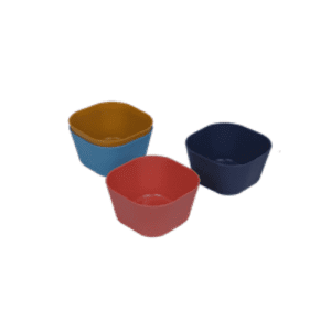 Plastic 540ml Square Bowl, Assorted Colors