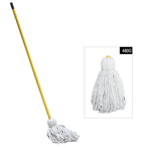 Home Accents Cotton Mop with Wooden Handle, 480gm
