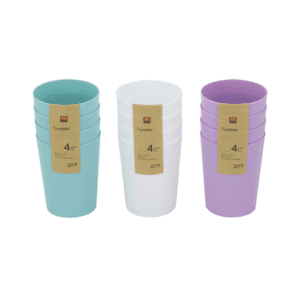 4 Pcs Plastic 500ml Cups, Assorted Colors