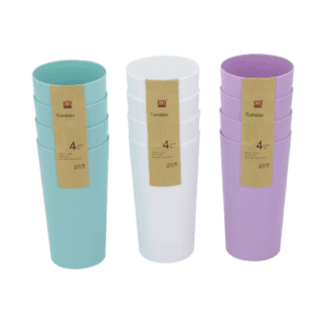 4 Pcs Plastic 750ml Cups, Assorted Colors