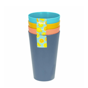 4 Pcs Plastic 250ml Cups, Assorted Colors