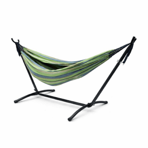 Portable Hammock w/Steel Stand and Carry Bag, Tropical Green