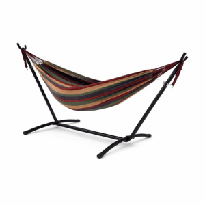 Portable Hammock w/Steel Stand and Carry Bag, Rasta Stripe