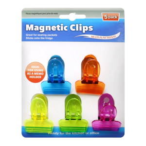 Plastic Magnetic Memo Clips, 5 pcs