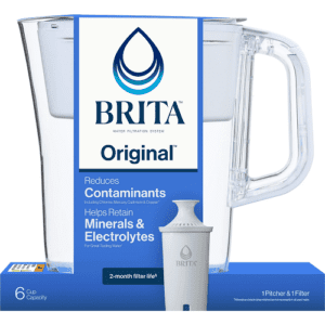 Brita Denali 6 Cup Pitcher Water Filtration System, White