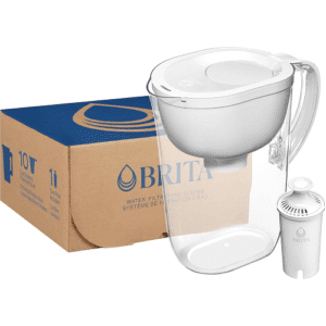 Brita Everyday 10 Cup Pitcher Water Filtration System, White