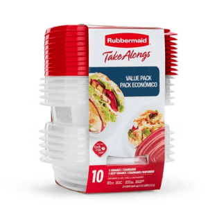 Rubbermaid 20pcs TakeAlongs® Food Storage Container Set, Red/Clear
