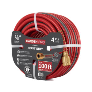 Truper Garden Pro 5/8" Garden Hose 100Ft, Red