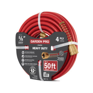 Truper Garden Pro 5/8" Garden Hose 50Ft, Red