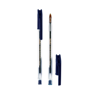 Helix Oxford Ballpoint Pen, Black, Clear Barrel 1.0mm