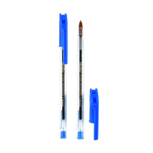 Helix Oxford Ballpoint Pen, Blue, Clear Barrel 1.0mm