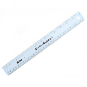 Helix Oxford 12" Oxford Shatter Resistant Ruler, White